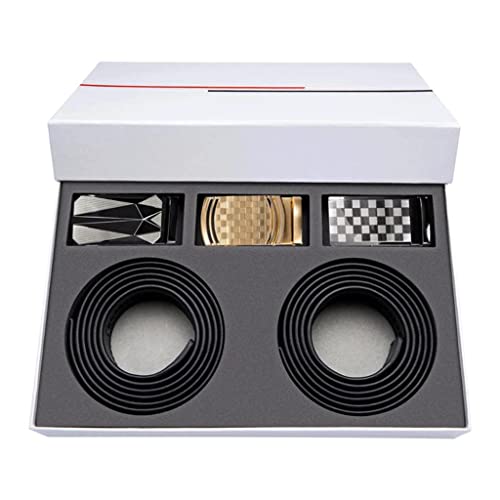 Men's Genuine Leather Black Automatic Buckles Metal Ratch for Mens (Color : B, Size : 110cm) (B 160cm)