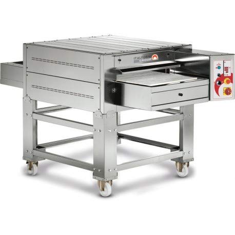 Four Pizza Convoyeur 1 Chambre - Tapis Pierre Réfractaire 600 mm - Italforni - - Acier inoxydable 1120x1140x920mm