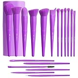 BS-MALL Makeup Brush Set 18 Pcs Premium Synthetic Foundation Powder Concealers Eye shadows Blush Makeup Brushes with Case (Purple)