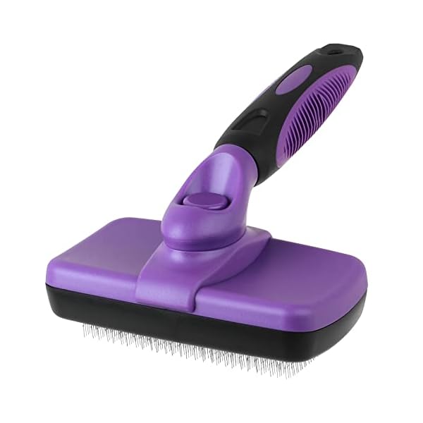 smartelf Pet Grooming Brush, Self-Cleaning Slicker Brush for Dogs and Cats Long & Short Hair, Retractable Dog Brush for Shedding Loose Undercoat,Tangled Knots ,Matted Fur (No Rounded Massaging Particles, Purple) smartelf Pet Grooming Brush, Self-Cleaning Slicker Brush for Dogs and Cats Long & Short Hair, Retractable Dog Brush for Shedding Loose Undercoat,Tangled Knots ,Matted Fur (No Rounded Massaging Particles, Purple)