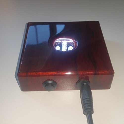 Asente 5 Led Base Wooden Finish - Light Base For Glass, Crystal Display, Figurine Stand, Art Hologram, Gift Shop Display Lights, & More, Lighted Display Stand, White Light Stand Base, Ac/Usb Powered #TOP2