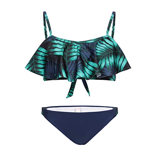 Bikini para niña La-V Esmeralda 140-146 cm con acabados premium y diseño estilizado