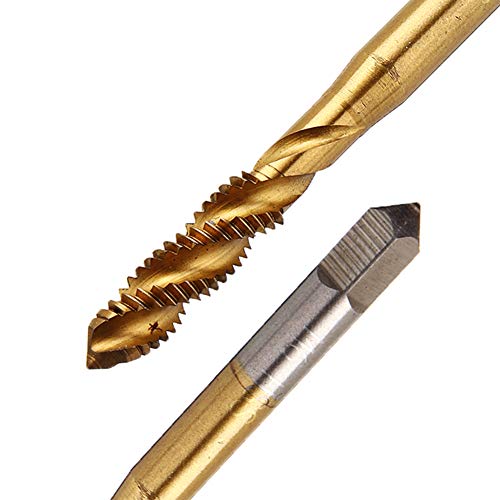 Yakamoz GY0466 9Pcs Machine Screw Tap Set Titanium Spiral Flute Drill Taps Metric M2 M2.5 M3 M4 M5 M6 M8 M10 M12 Thread Tapping Tool thumb #5
