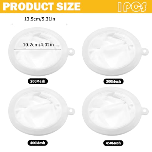 YIZWINS 4 Stück Likörfilter,Weinfilter,Nylon Sieb Fein,Saftfilter,200/300/400/450 Mesh Küchensieb,Feines Sieb Filter,Kunststoff Feinmaschiger Filter Für Die Filterung Von Milch,Saft,Wein,Sojamilch