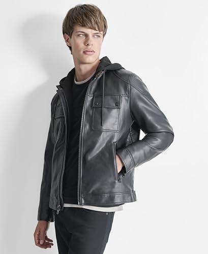 Image of DKNY mens Faux Leather Soft Durable Jacket