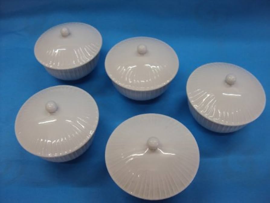 【白山陶器】白磁立筋蓋付き5客 Amazon | 【白山陶器】白磁立筋 蓋付湯呑5客 | 白山陶器