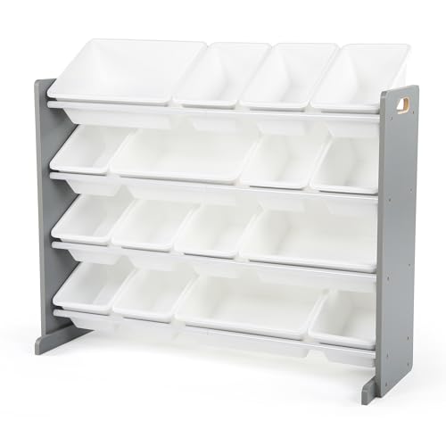 Humble Crew Supersized Toy Storage Organizer with 16 Removable Bins, Grey/White – Large Toy...