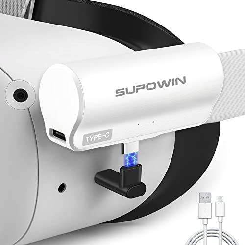 Supowin Battery Pack For Oculus/Meta Quest 2 And Quest, 3300Mah Portable Power Bank For Oculus Quest 2 Accessories, Lightweight Vr Extended Charger Battery Pack, Extra 1.5 Hours Playtime #TOP4