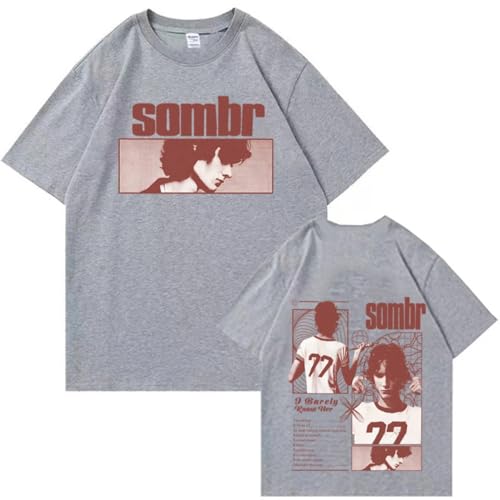 Sombr Tour 2026 T-Shirt, Harajuku Unisex Kurzarm Tee, Casual Top Für Männer Und Frauen-Gray||l