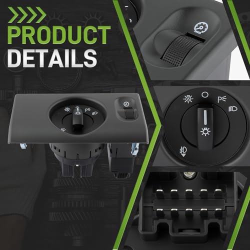 CARBBIA Headlight Switch Replacement 5L3Z-11654-CAB Compatible with Ford F150 2005 2006 2007 2008 Black Headlight Control Switch 5L3Z11654CAB by CARBBIA - Image 4