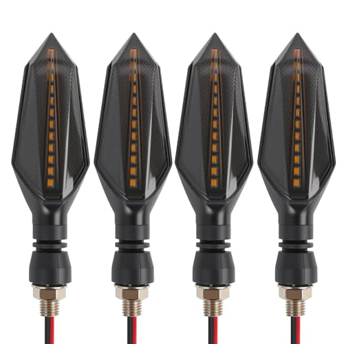 Wvxilyr 4 Pièces Clignotant Moto LED, Clignotants Universels 12V pour Moto, Lumières LED Ambre et Bleu à Double Couleur, Indicateurs de Clignotement pour...