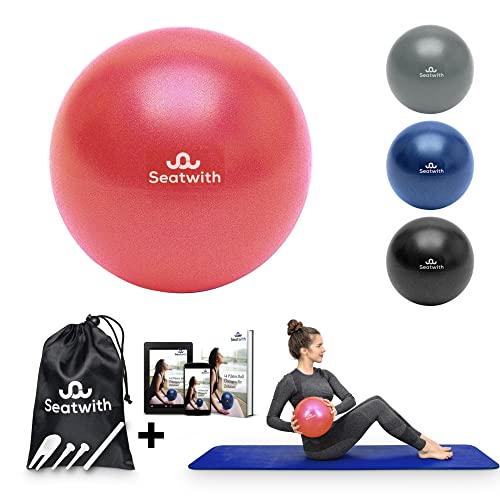 Seatwith Yoga und Pilates-Ball 23cm - Komplett Set mit Transportbeutel + E-Book PDF Übungen - Optimal Fitnessball für Anfänger und Fortgeschrittene - Extrem Leichter Gymnastikball Klein
