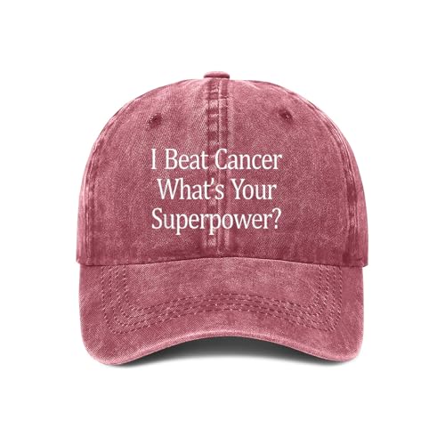 Baseball Cap,I Beat Cancer What's Your Super Power Cancer Free Survivors Dad Hat Gifts for Men Women