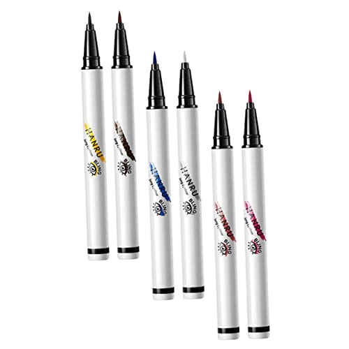 Didiseaon 6 Piezas lápiz delineador de ojos eyeliner marron impermeables eyeliner waterproof eyeliner delineador de ojos cosmético 4 en una pluma de maquillaje AbS