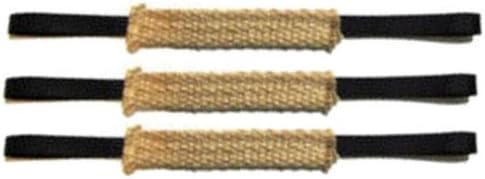 Bundle of 3 Flat Rolled Jute Tug Toy 2 Handle Redline K9