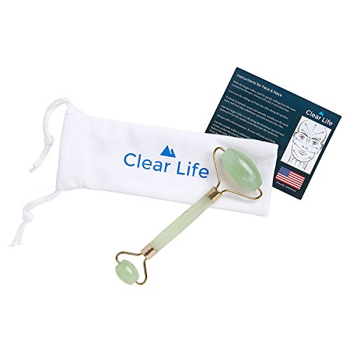 Clear Life Premium Anti Aging Jade Roller Therapy 100% Natural Jade Facial Roller Double Neck Healing Slimming Massager