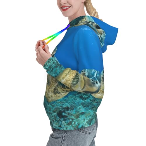 Sweat à capuche tortue de mer au graphisme haute définition
