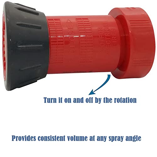 Happy Tree 1-1/2" Npsh Fire Hose Nozzle Polycarbonate Spray Jet Fog Industrial Fireman 1.5" Nozzle 75 Gpm Fire Equipment Fhsn02 #TOP3