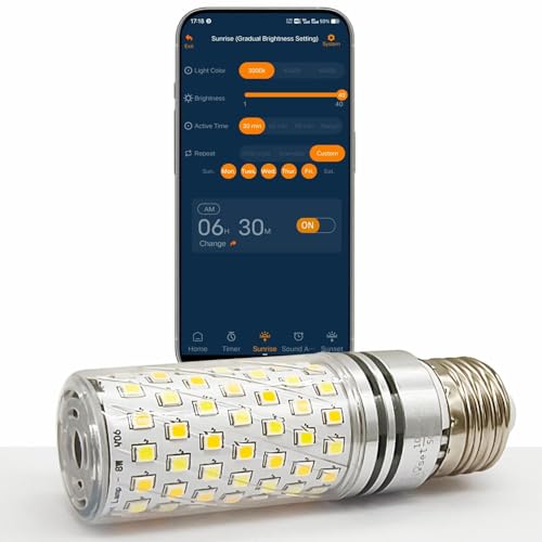 Bioset Smart Wake-Up Light Bulb - Sound & Light Alarm,