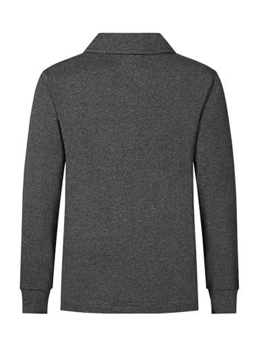 QBK Toddler to Youth Boys' Performance Golf Polo Kids Athletic Moisture Wicking Long Sleeve Shirts School Uniform4