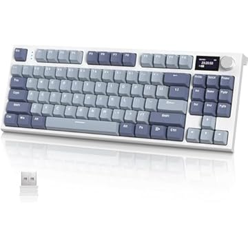Teclado Gamer Mecanico Sem Fio RGB Attack Shark K86 com Tela Multimidia