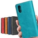 AQUOS Sense3 plus ケース 手帳型 Sense3plus ケース シャープ SH-M11 SIMフリー SH-RM11 901SH ケース 手帳型 アクオス センス3 プラス ケース au SHV46 / Softbank 対応 SHM11 SHRM11 スマホケース 手帳 適用 case 【iCovercase】 内蔵マグネット 携帯カバー カードポケット スタンド機能 落ち着いた色 レトロ ターコイズ