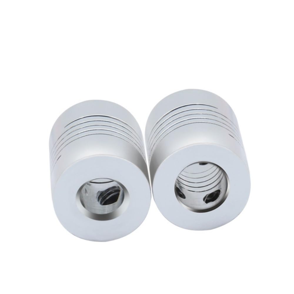 Aluminium-Pflaume flexibel, 4er-Pack flexible Wellenkupplungen mit Klauen, Aluminiumlegierung, silberweiß, 19 x 25 mm, 3–10 Bohrung(3X3mm)