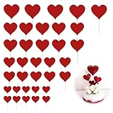 ARYIMYDP 35 Piezas Toppers de Corazón para Cupcakes, Adornos Brillantes Postres DIY Bodas Cumpleaños San Valentín Decoración Pasteles