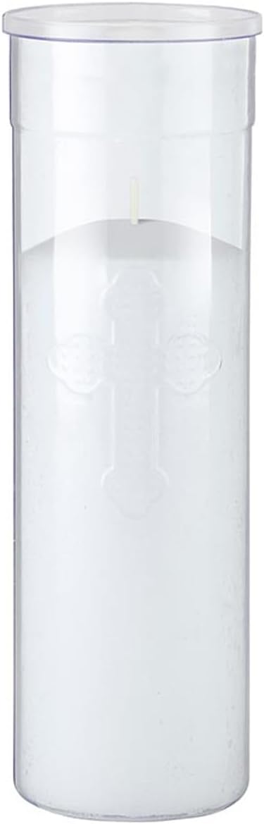 Offerlight 5 Day Clear Flame Retardant Plastic Long Hours Lasting Unscent Candle for Home Prayer Space Sanctuary Decoration, Pack of 24