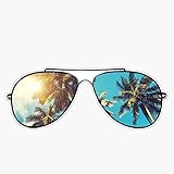 Palm Trees Sunglasses Waterproof Vinyl Window Bumper Sticker Decal 5'