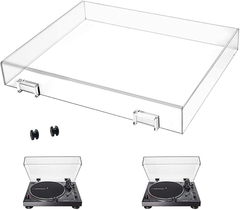 Stereo Turntable Dust Cover Protector Compatibe with Audio AT-LP120XUSB-BK/AT-LP120XBT-USB-T-e-c-h-n-i-c-a, Clear Acrylic Stereo Turntable Dustcover for Modern Vintage Record Players, Clear