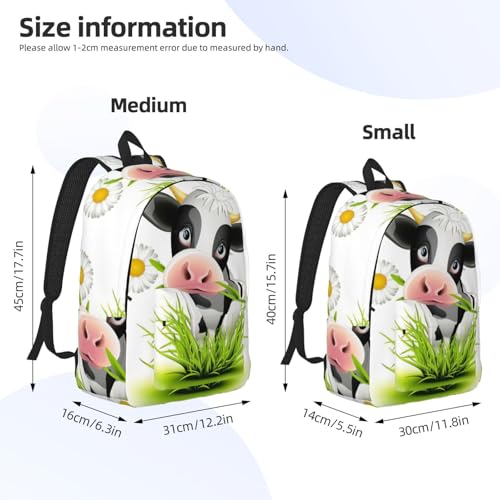 Sac à dos de voyage imprimé vache fin du mal de dos en déplacement