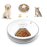 Pets Automatic Timed Pet Feeder,4pawslife 6 Meal Food Dispenser for Dogs, Cats & Small Animals Auto...