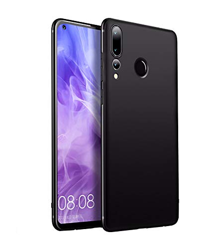 Olliwon Funda Compatible Huawei P30 Lite, Ultra Fina TPU Gel Carcasa Anti-Arañazos y Antideslizante 360 Protección a Bordes y Cámara Cover Case para Huawei P30 Lite - Negro Mate