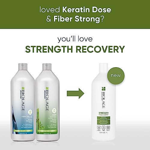 Biolage Strength Recovery Shampoo | Gently Cleanses & Reduces Breakage | For All Damaged & Sensitized Hair | Vegan | Cruelty-Free | Strengthening Shampoo | Infused With Vegan Squalane | 33.8 Fl. Oz #TOP1