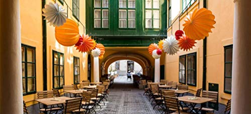 Lampion Barlooon I Wetterfester Lampion mit Beleuchtungs- und Montageset I Grösse S (Ø 30 cm) I Farbe orange I Beleuchtung I Garten und Terrasse I Handarbeit aus Deutschland - 3