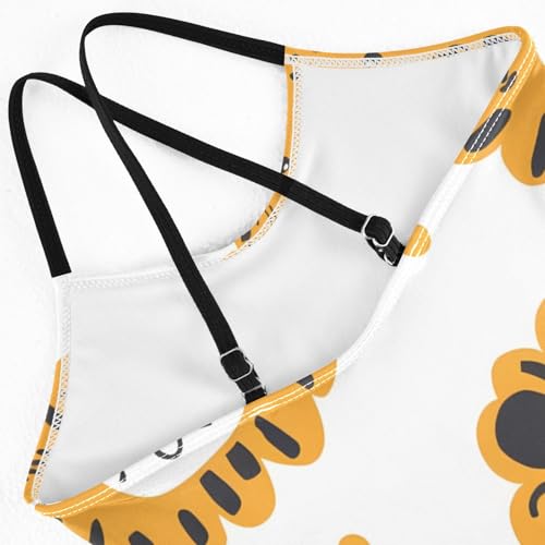 Cartoon Lion Face Girls Swimsuit One Piece Bathing Suit Beach Swimwear with Adjustable Straps4