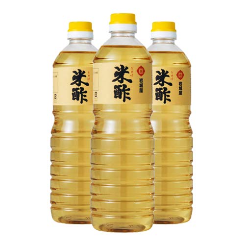 まろやかな風味の米酢 1L ×3本セット あわせ酢やすし酢などに ユワキヤ醤油