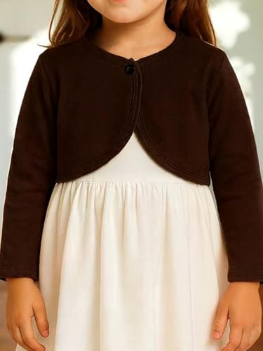 Image of KRYPTIC Kids Girls Crop Length Cotton Shrug - Soft Lightweight Open Front Layer for Stylish Everyday Wear Casual Outfits
