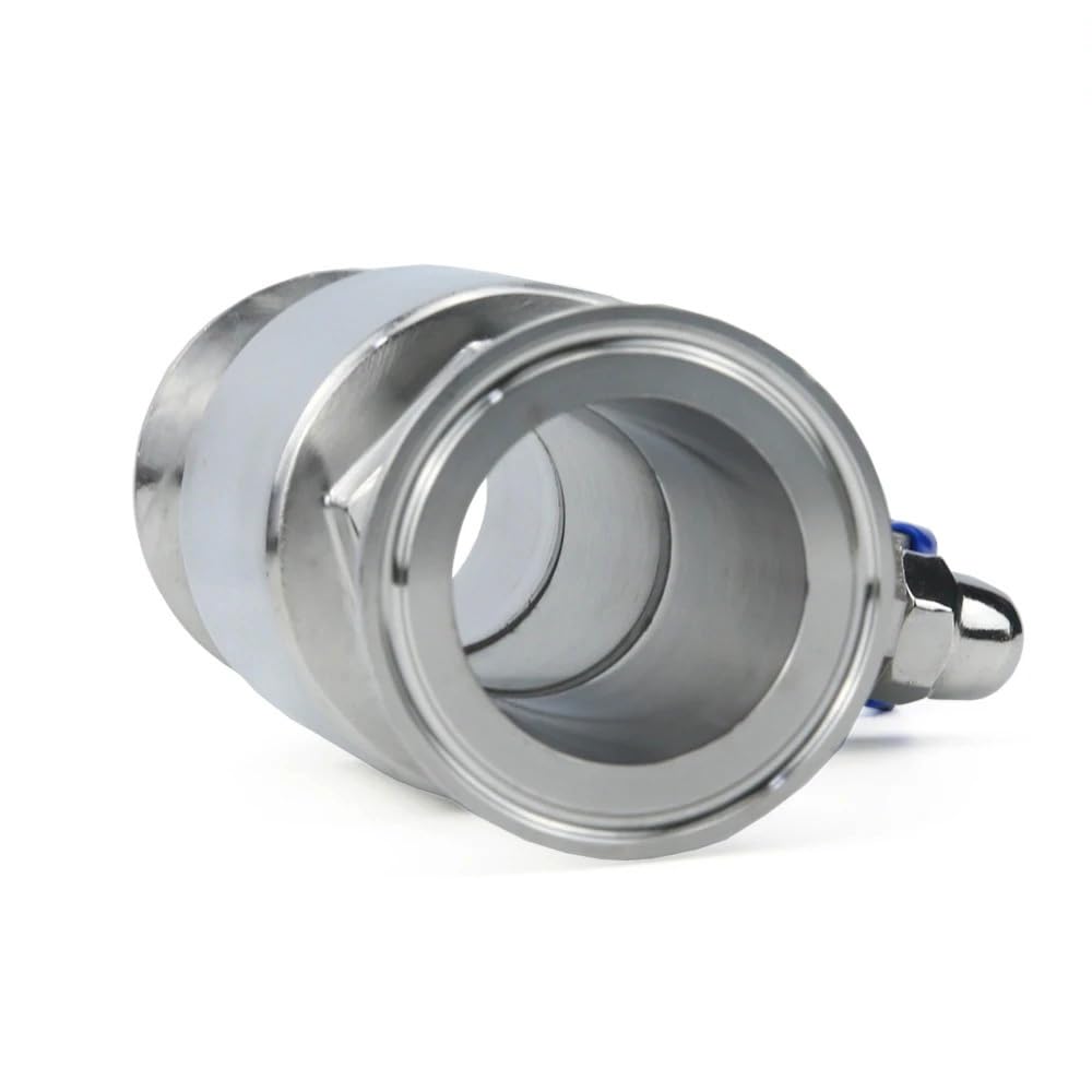 19/25/38/51mm, Válvula de Esfera Sanitaria Acero Inoxidable 304 - Tri Clamp - 1 PC, Higiénica para Cerveza Casera, Alimentos, Lácteos & Aplicaciones Pharma(51mm x Ferrule 64)