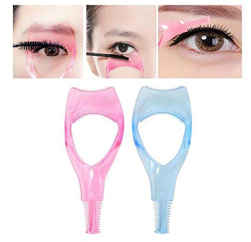 2PCS Plastic Makeup Eyelash Tool Upper Lower Eye Lash Mascara Guard Applicator 3 In 1 Eyelash Tools Mascara Shield Applicator with Eyelash Comb - Image 6