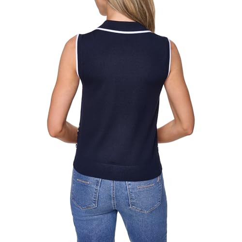 Image of Nautica Women's Crew Neck Solid Short Sleeve Sweater