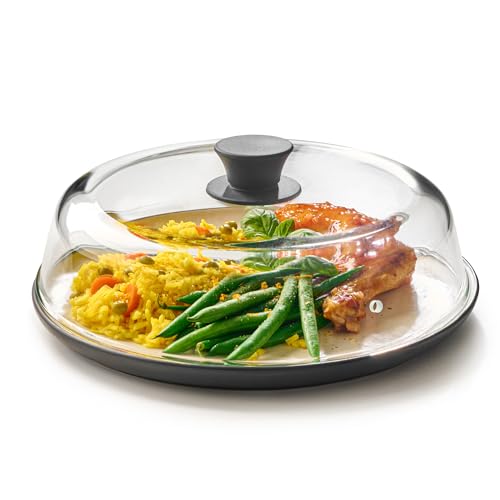 Image of Le'raze 10in Glass Microwave Splatter Cover - Easy Grip Cool Touch Handle
