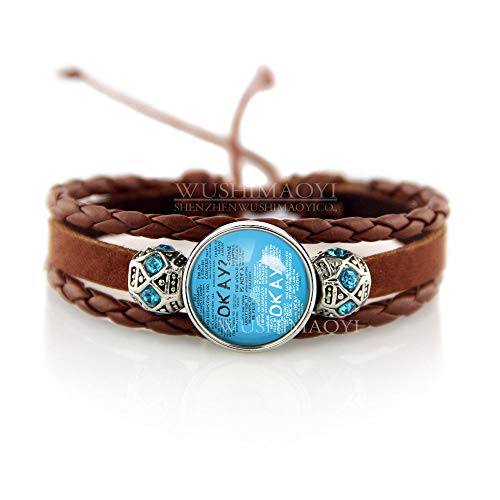 WUSHIMAOYI John Green Bracelet The Fault in Our Stars Bracelets Okay Bracelet Braid Leather Jewelry Brown Bracelet 6
