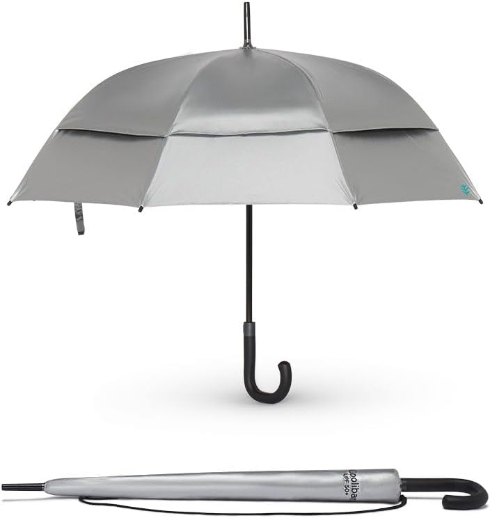 Coolibar Fashion Umbrella - UPF 50+ Sun Protection - Calotta in Silver