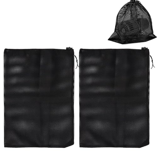 Paquete de 2 Bolsa de Barrera de Bomba Negra,Bolsa de Filtro para Bomba de Estanque,45 x 45 CM Bolsas de Malla de Bombas,Bolsas de Protección para Bombas de Agua.