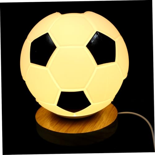 Image of Fenical Soccer Shaped Night Light with Wood Base Touch Control Dimmable