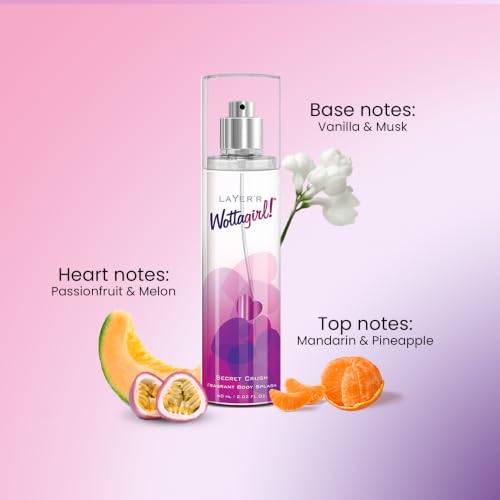 Image of Layer'r Wottagirl Secret Crush & French Peony Body Splash, 60ml x 2