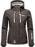 MARIKOO Damen Softshelljacke Übergangsjacke mit Kapuze Kleinezicke Anthracite Gr. M