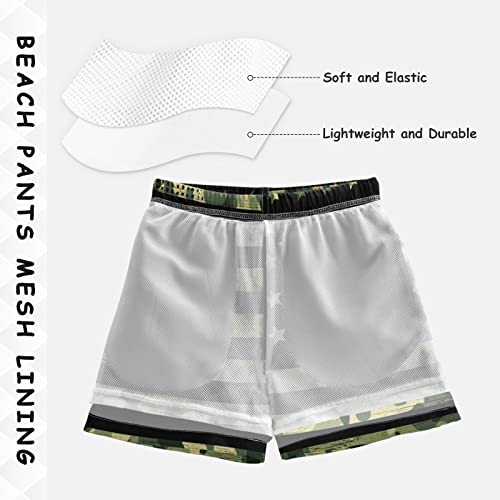Aflyko Boys' Board Shorts Camo American Flag Little Kid Swim Trunk Girls Swimwear All Day Shorts 4T #TOP3